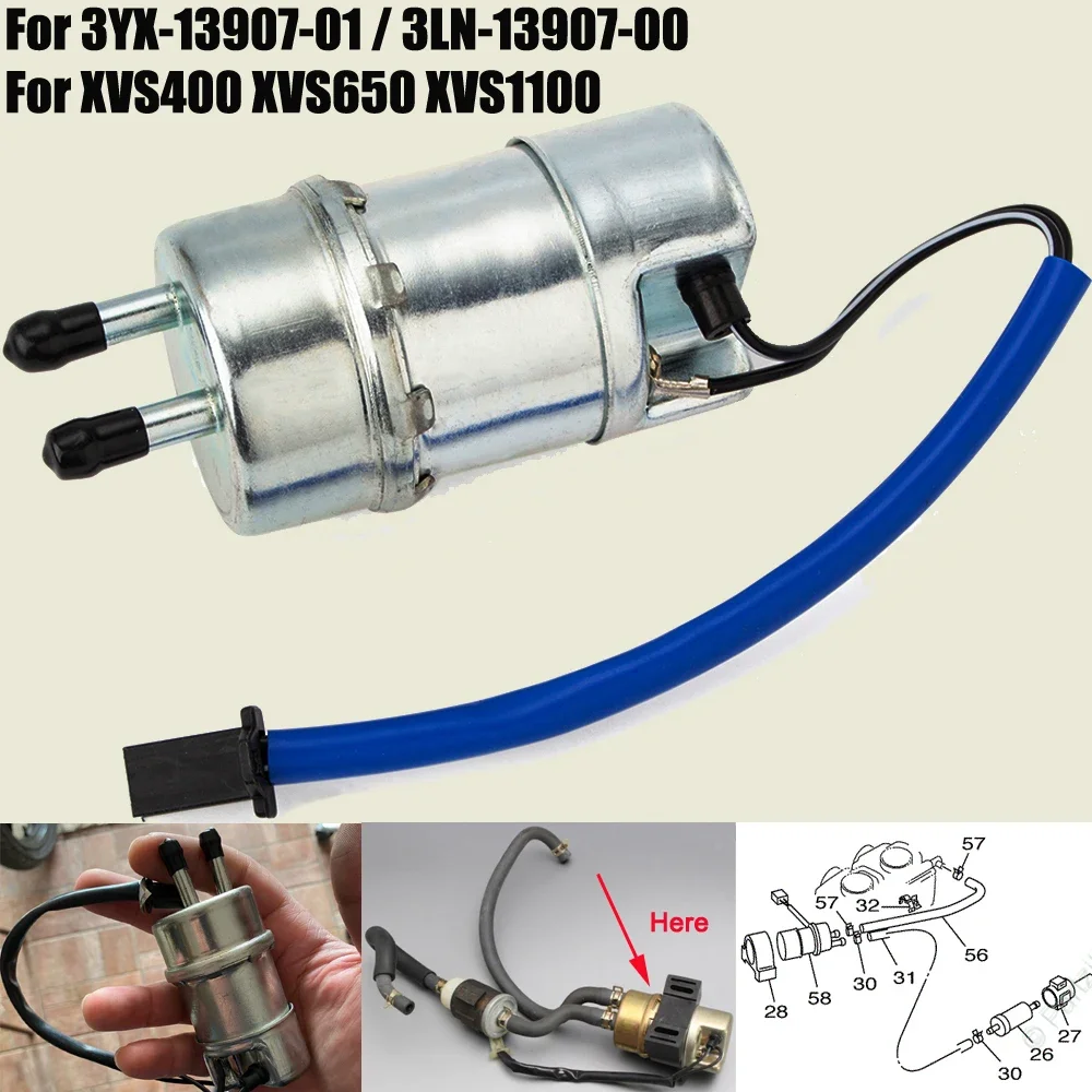 Фото Топливный насос для Yamaha XV400 XV535 Virago 400 535 / XVS400 XVS1100 XVS650 Drag Star V-Star XP500 T-MAX 3YX-13907-01 3LN-13907-00 №1