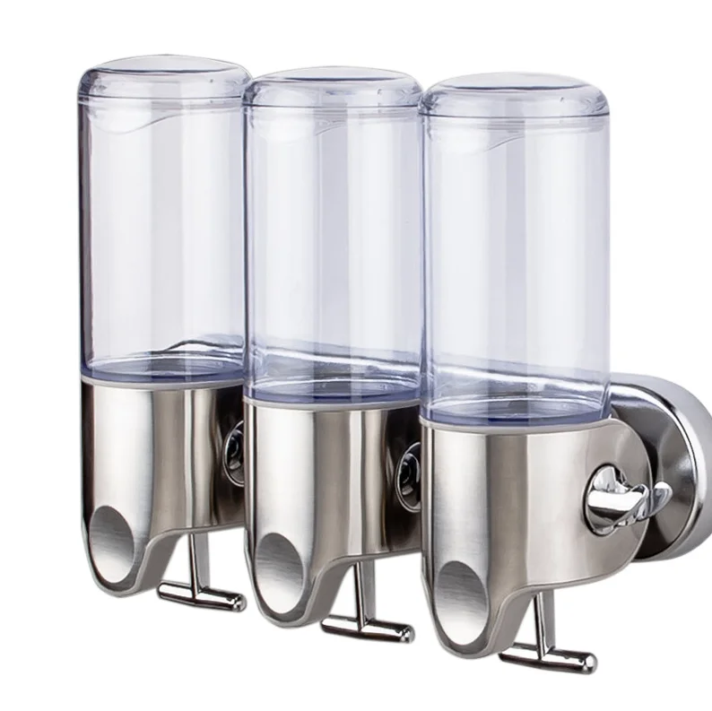 500/1000/1500ML Stainless Steel Liquid Soap Dispenser Wall Mounted Shower Gel Hand Soap Shampoo Dispenser for Kitchen Bathroom