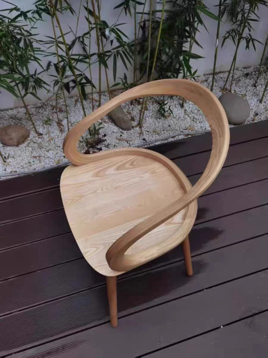 Description Picture 2 of item2 Pcs Nordic Simple All Solid Wood Ribbon Chair Home Living Room Dining Chair Home Furniture Chaise