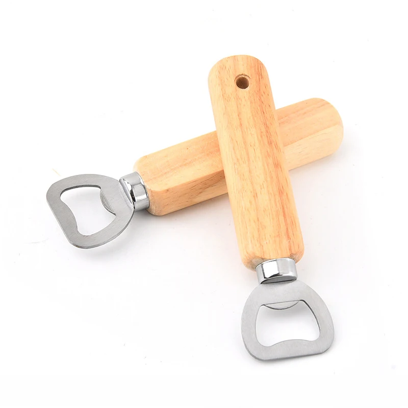 OurLeeme Ouvre-bouteilles, 10 Pièces Poignée En Bois Ouvre-bouteille De Bière Portable Durable