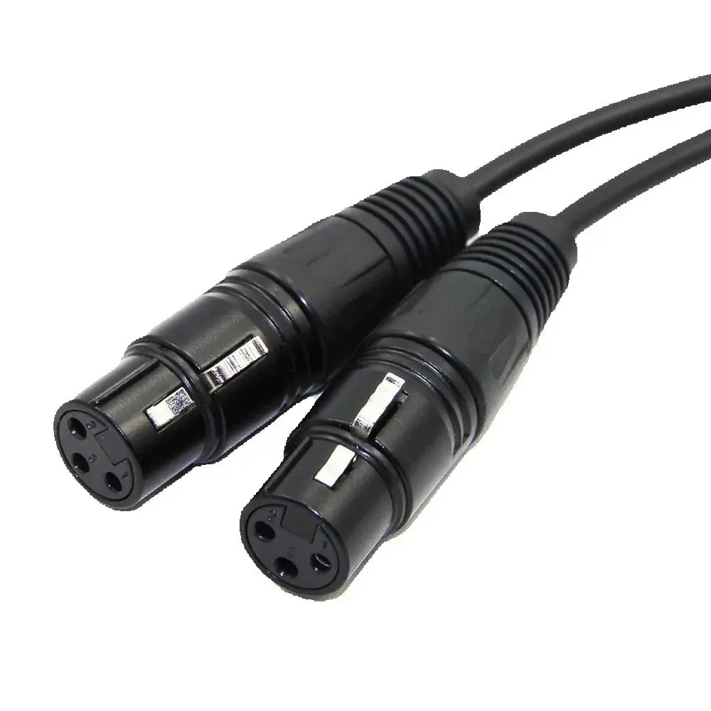 XLR Male to Female Connector One to Two 3Pin 30cm Splitter Cable Converter for Stage Light Moving Head DJ Party Lights