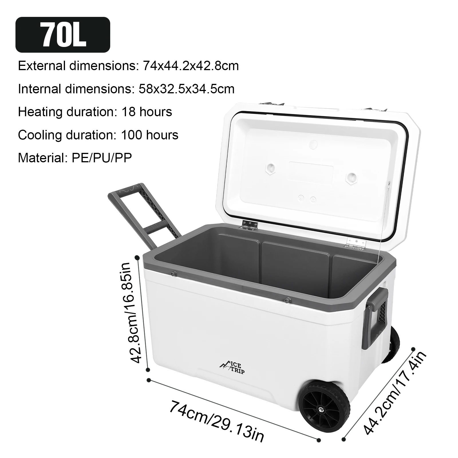 Portable Plastic Insulated Camping Cooler Box