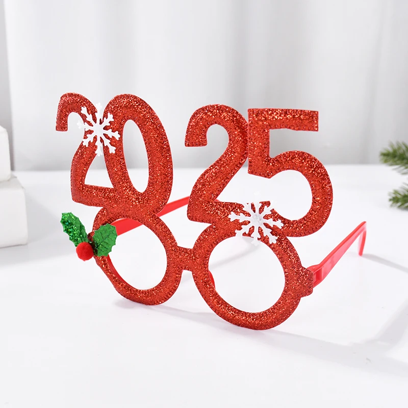 Description Picture 6 of item2025 New Year Party Glasses Christmas Photo Props Noel Xmas Decorations Kids Adult Eyeglasses Photobooth Gifts Home Supplies