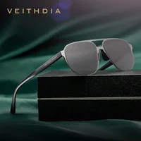 VEITHDIA Men Pilot Sunglasses Sport Polarized UV400 Nylon Lens Outdoor Driving Eyewear Stainless Steel Sun Glasses For Male 8221
