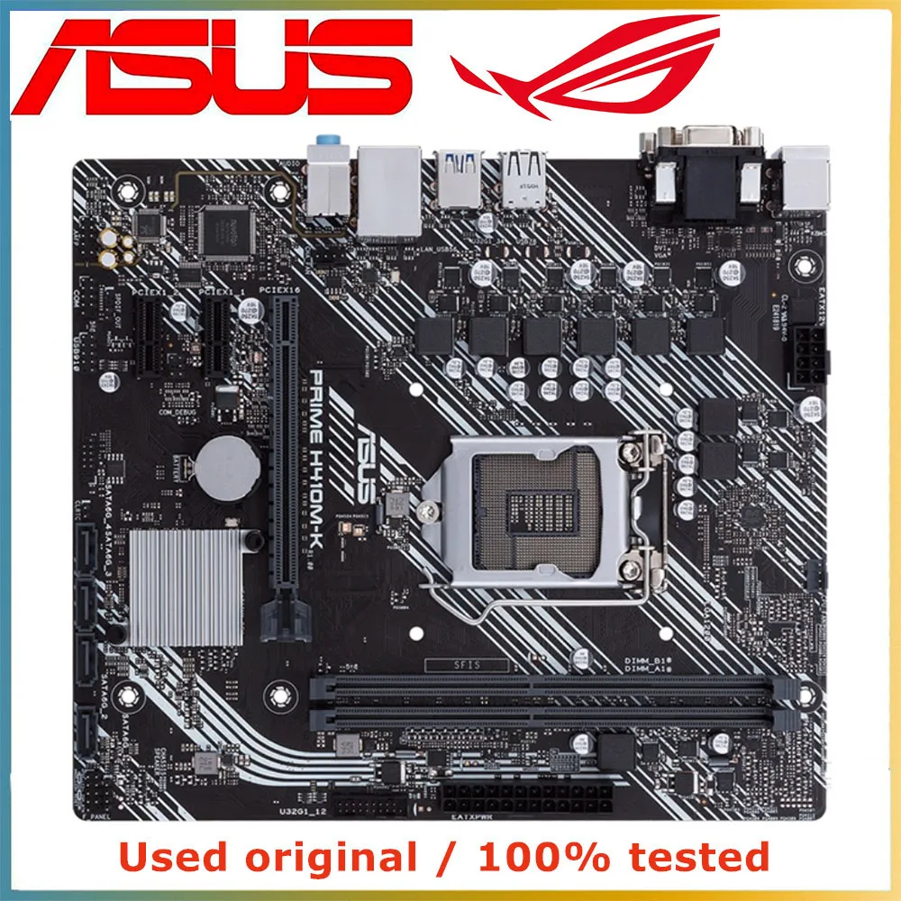 Материнская плата для компьютера ASUS PRIME, материнская плата LGA 1200 DDR4 64 ГБ для Intel H410, десктопная материнская плата M.2 NVME PCI-E 3,0 X16