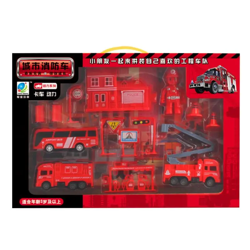 

Push And Go Car Toy Engineering Vehicle Set Boy Excavator Fire Truck Vehicle Inertia Pull Back Car Truck Car Toys Car Carrier