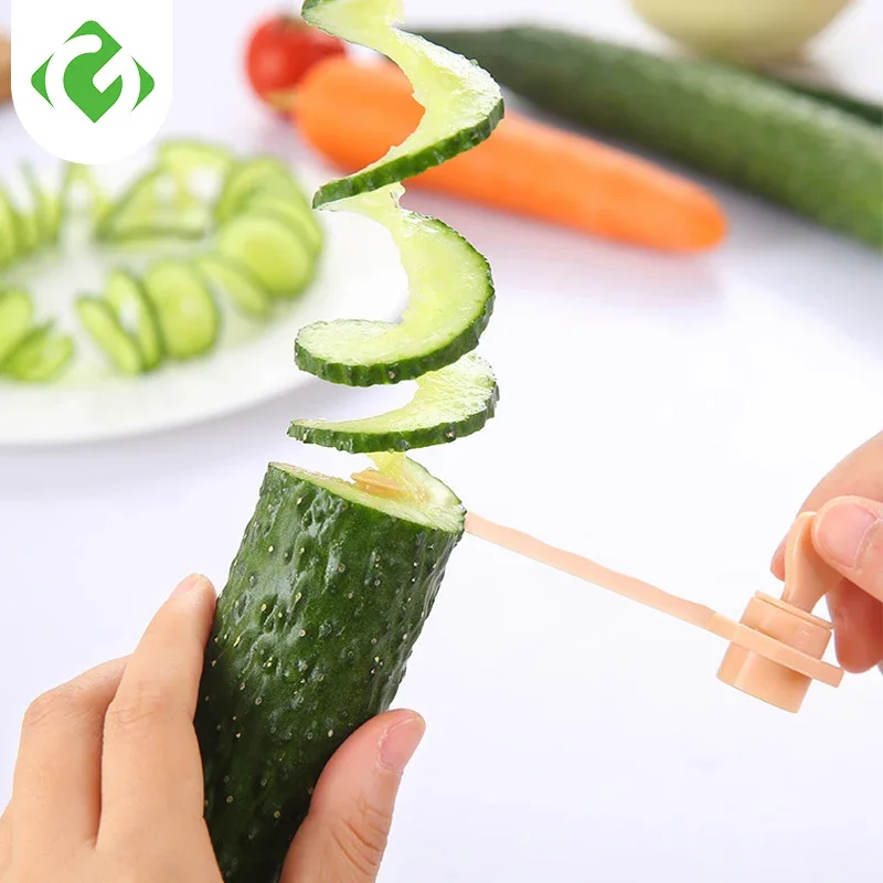 Kitchen Rotary Cucumber Potato Roll DIY Potato Chip Slicer Carrot Spiral Slicer Fruit and Vegetable Manual Roll Flower Curler