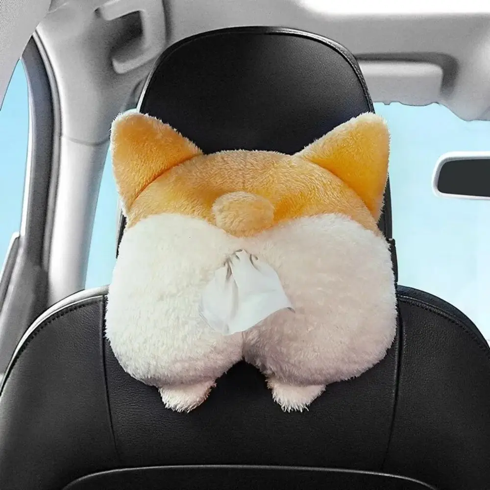 

1PC Creative Corgi Ass Tissue Box Soft Cartoon Paper Napkin Case Cute Animals Car Paper Boxes Lovely Tissue Holder for Car Seat
