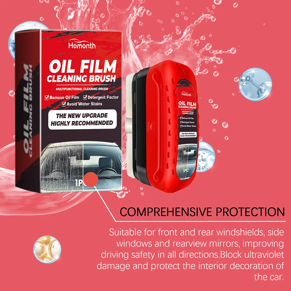 Oil Film Remover Car Window Glass Cleaner Removes Dirt Car Glass Glossy Powerful Car Cleaning Brush Car Windshield Cleaner