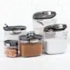 9 Piece Clear Plastic Airtight Food Flour and Sugar Baker's Kitchen Storage Organization Container Canister 1