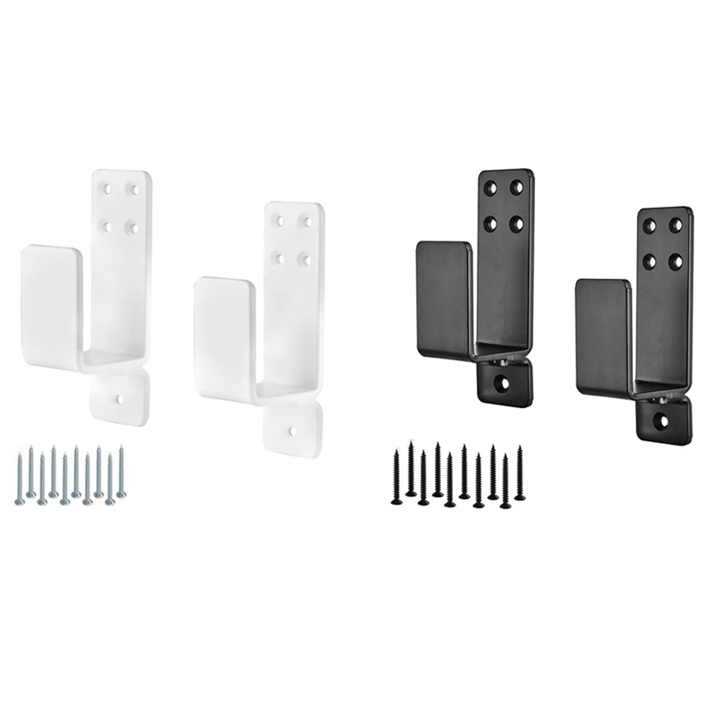 2X4 Door Barricade Brackets Heavy Duty Upgraded Door Bar Holder Brackets For Home Security Suit For 2X4 Lumber Black Parts
