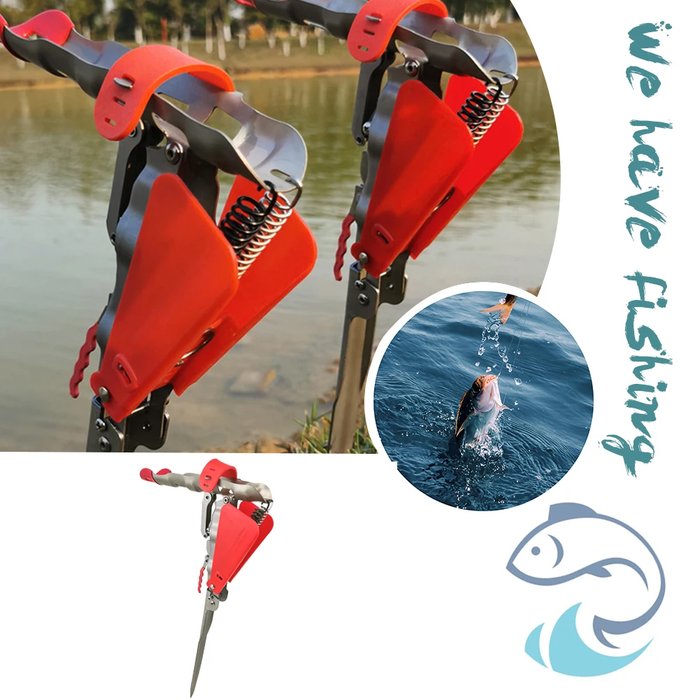 Automatic Spring Fishing Rod Holder Rack Stainless Steel Adjustable Foldable Pole Stand Bracket Fishing Tackle