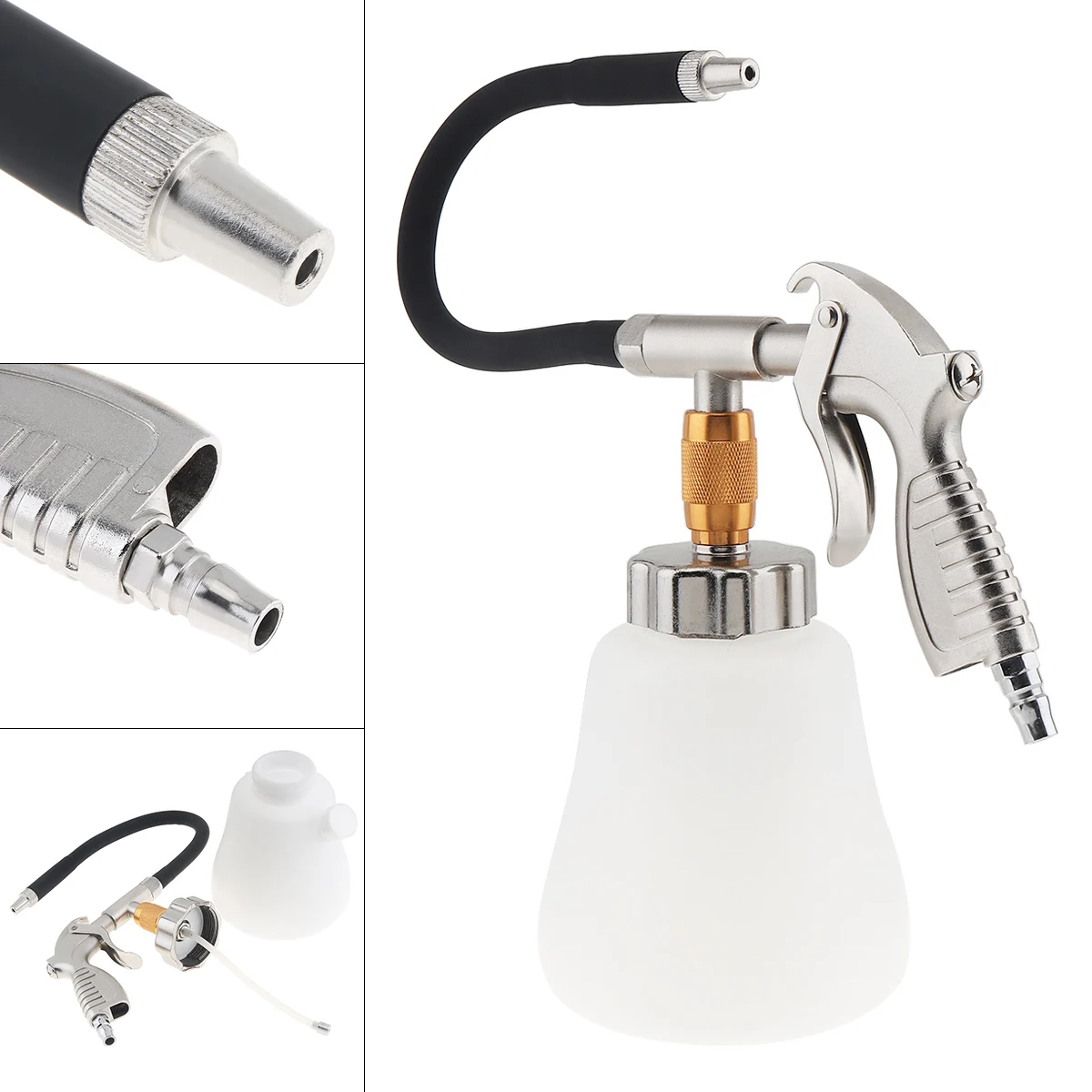 

Pneumatic Washing Cleaning Gun 1 Litre Universal Type Hand-held Pneumatic Washing Cleaning Gun Flexible Hose Head for Car Wash