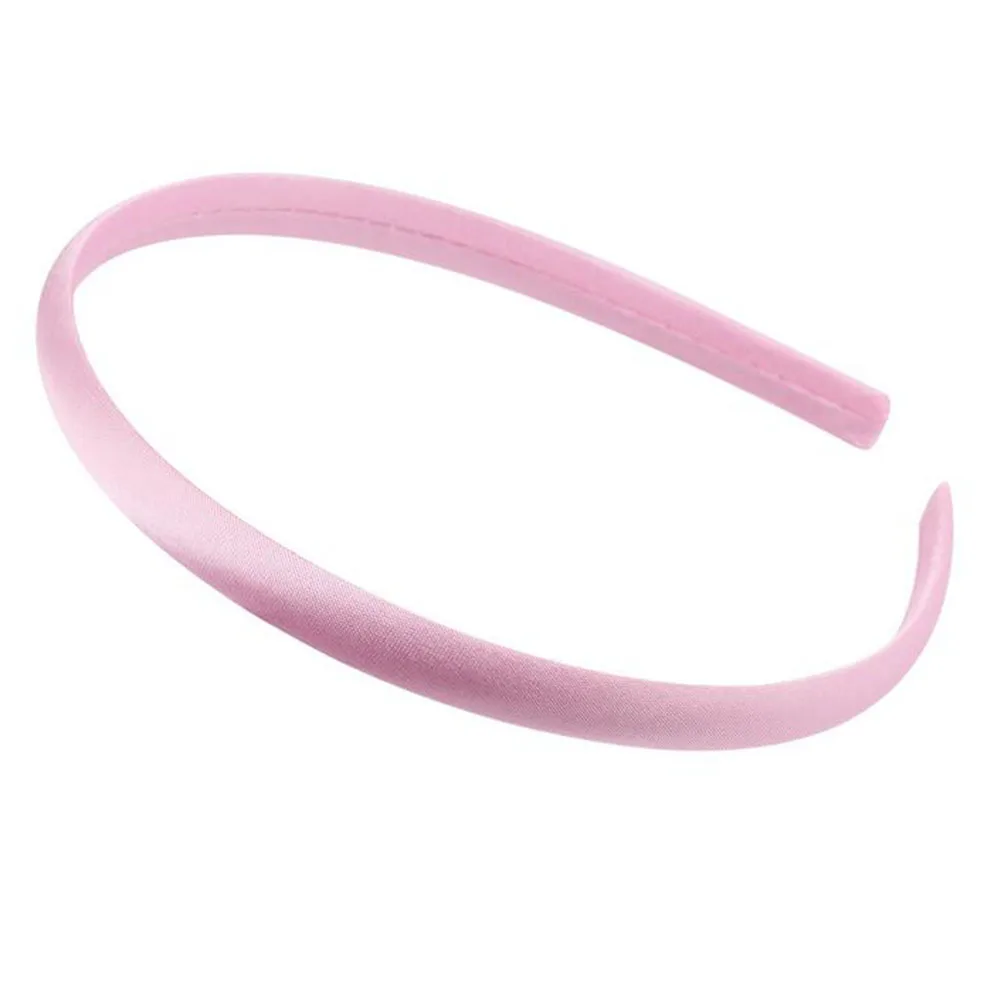 Mode Satin Einfarbig Stirnband Stoff Bedeckt Haarbänder Dünne Kunststoff Lünette Haar Hoop Für Frauen Mädchen Haar Zubehör – Detail 1