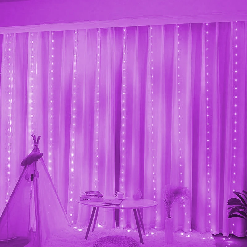 thumbnail image 1 of Guirnalda navideña USB para año nuevo 2025, cortina para ventana de dormitorio, cadena de luces, decoración para fiesta de Navidad, decoraciones navideñas para el hogar, 1 of 5