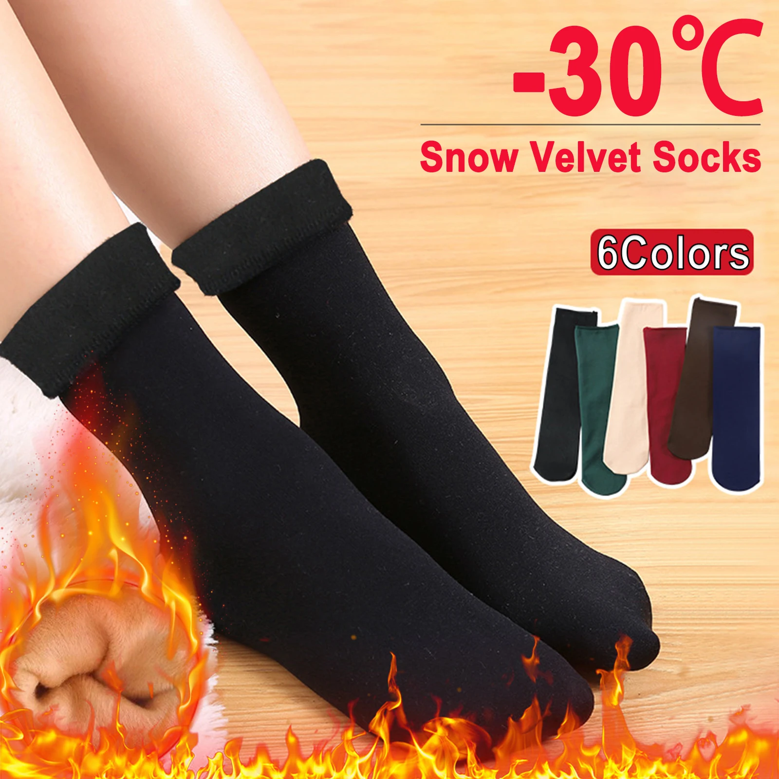 Poftik Warm Winter/Snow Fleece Soft Fur Thumb-cut Thermal Socks for Women Pack Of 4