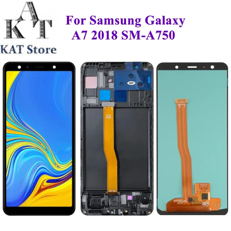 

For Samsung Galaxy A7 2018 A750 LCD Touch Digitizer Full Assembly With Frame Replacement Part