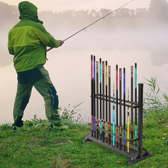 24-Rod Fishing Rod Holder, Aluminum Alloy Fishing Rod Display Rack