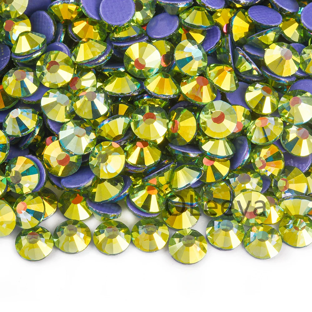 Oleeya Glitter Hotfix Rhinestones - 1440pcs Crystal Pack for DIY Nail Art Accessories