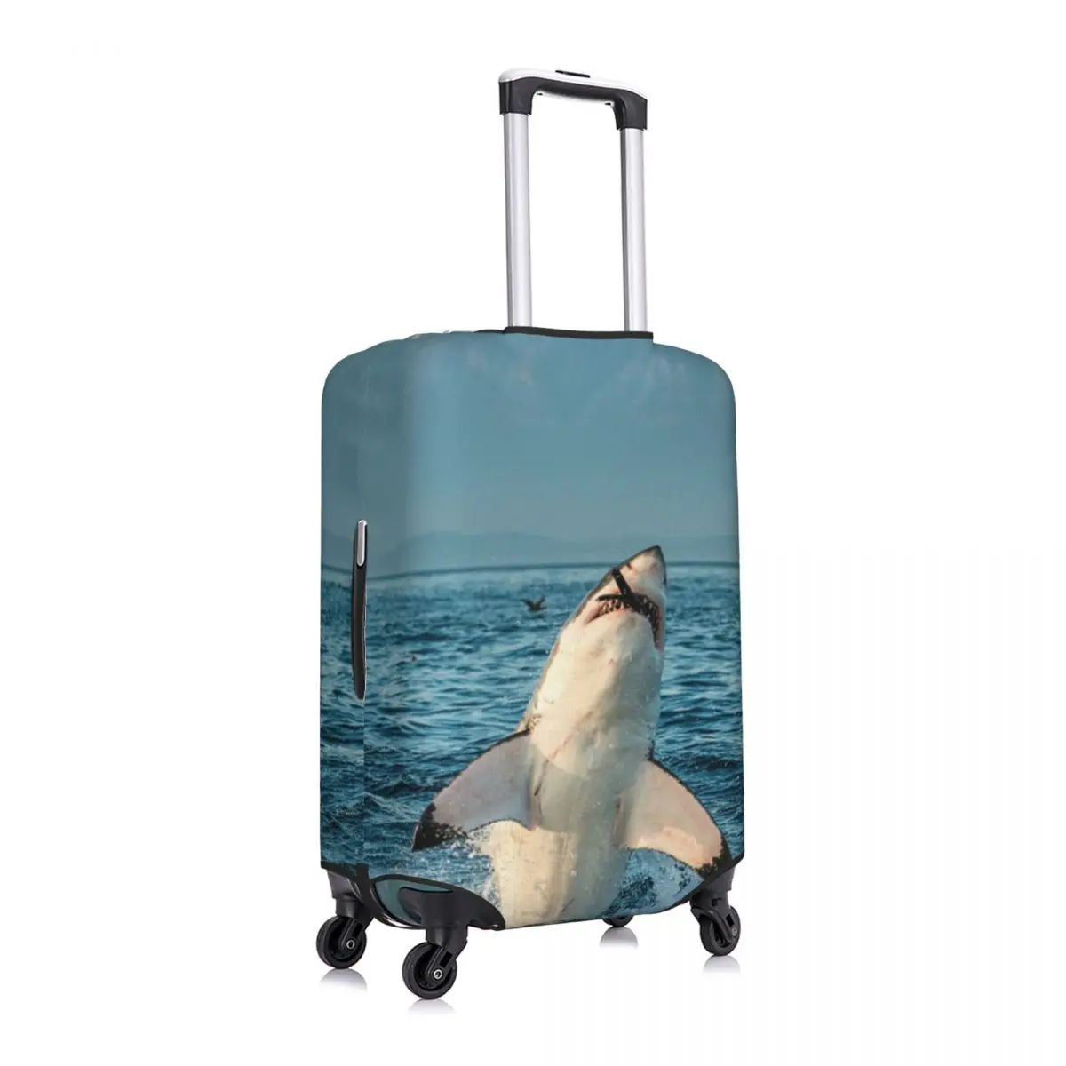 Great White Shark Suitcase Cover Fish Animal Funny Business Flight Elastic Luggage Supplies Protector 3