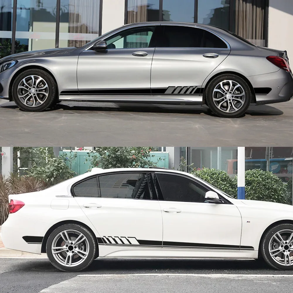 2PCS 자동차 스티커 자동차 바디 방수 데칼 메르세데스 벤츠 W204 W203 W205 W212 GLC CLA GLA AMG C180 C200 C300 C63 쿠페 C43