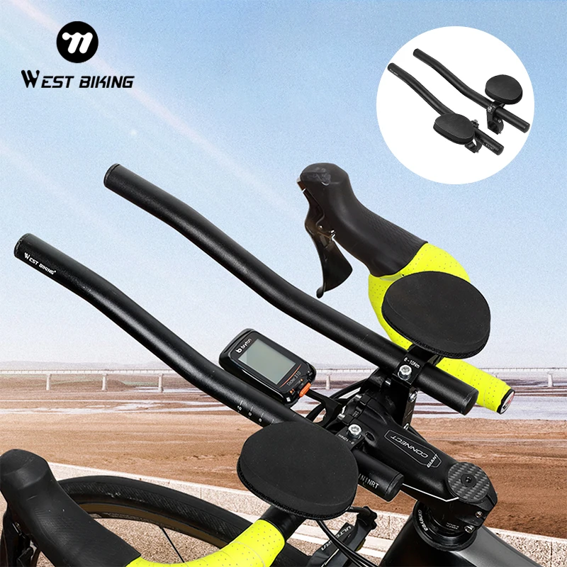 WEST BIKING Bike Rest TT Handlebar Aero Bars For Cycling Triathlon Time Trial Tri Bars MTB Road Bicycle Handle bar Aerobars