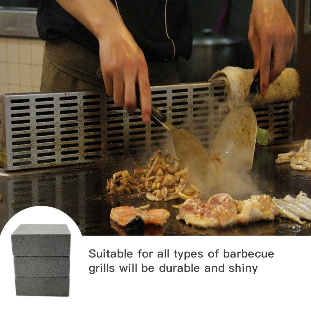 Barbecue Cleaning Tools Grill Brush BBQ Grill Cleaning Brick Block Handheld Clean Brick Barbecue Scraper Cleaning Stone Removing Stains Brush Kitchen Bakeware Tool