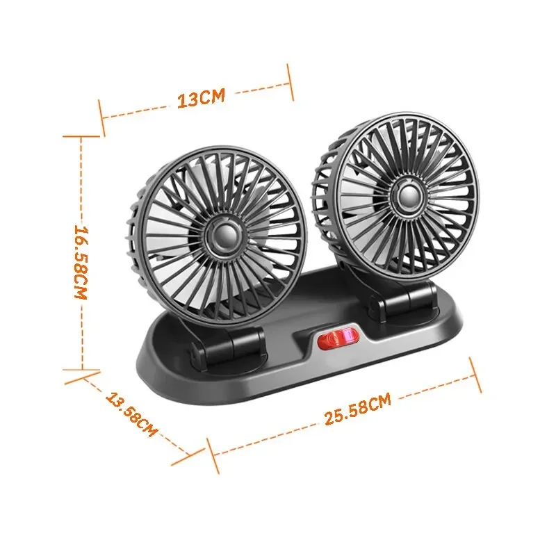 5V 12V 24V Car Fan Cooling Car Fan Dual Head Usb 2 Speeds Adjustable Auto Cooler Air Accessories Wind Regulation car fan