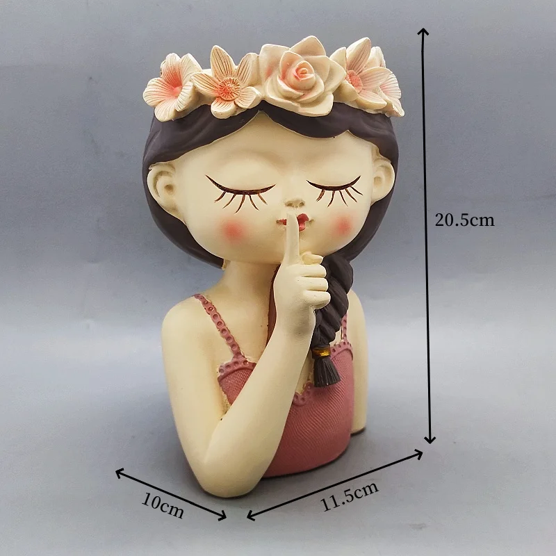 Cute Girl Flowerpot Silicone Mold – Large DIY Resin & Concrete Planter 4