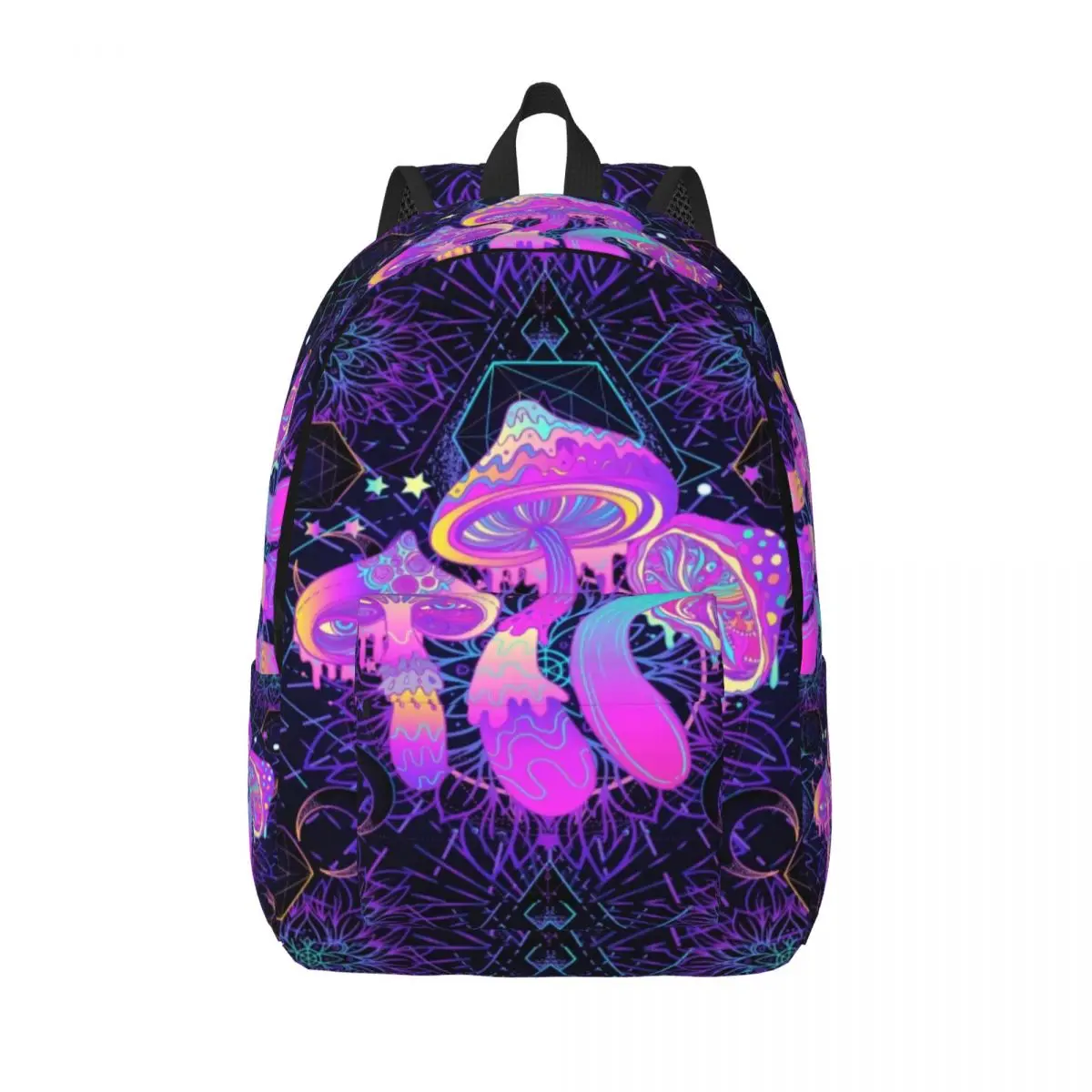 

Trippy Mushrooms Canvas Backpack for Women Men School College Students Bookbag Fits 15 Inch Laptop Magic Psychedelic Bags