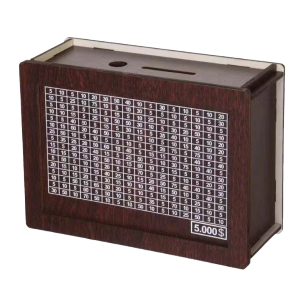 Money Box with Counter Wooden Money Cash Vault Handmade Money Storage Bank with Saving Money Goal Money Save Box for Child Adult 4