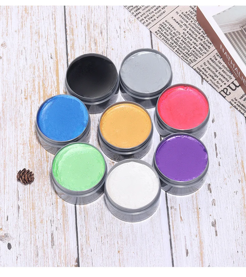 Description Picture 4 of item1pcs Mofajang Hair Color Wax Pastel Blue Hair Dye Hair Sliver Color Mud Paint Coloring Hair Wax Hair Gel 8 Colors