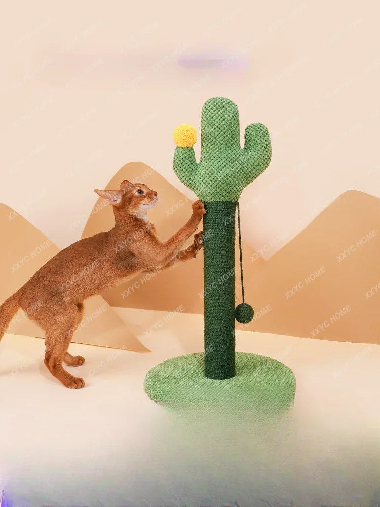 Cat Scratch Board Cactus Sisal Scratch Post Vertical Claw Board No Dandruff Wear-Resistant Cat Toy Supplies