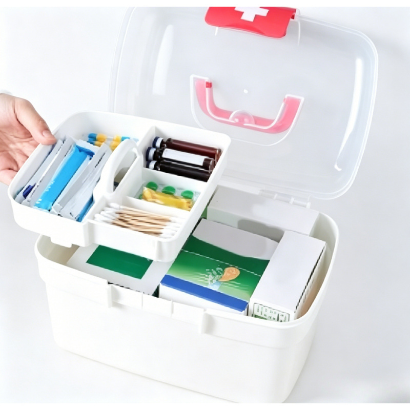 Large Capacity Portable Medicine Storage Box, Household First Aid Kit for Home Travel Emergency Use