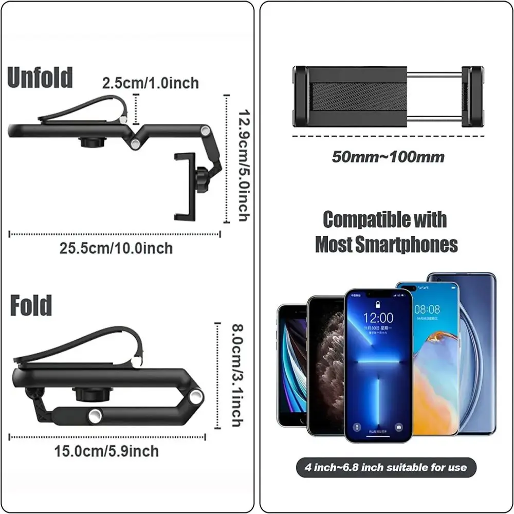 Phone Holder Sun Visor Phone Holder for Car Multifunctional 360&deg; Rotating Sun Visor Cell Phone Holder IPhone/Samsung/Android