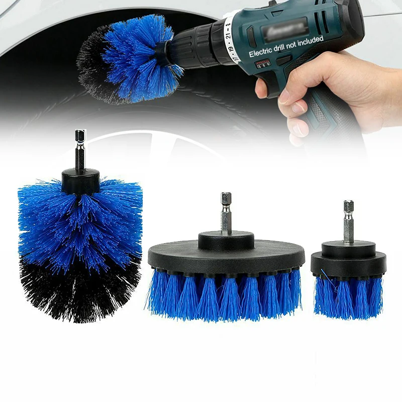 

3pcs/set Car Wash Brush Hard Bristle Drill Auto Detailing Car Washing brush Tire Car maintenance Cleaning Tools
