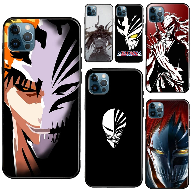 Отбеливающий полый Чехол-маска Ichigo для iPhone XR X XS Max SE 2020 7 8 Plus чехол телефона 11 12 13 Pro