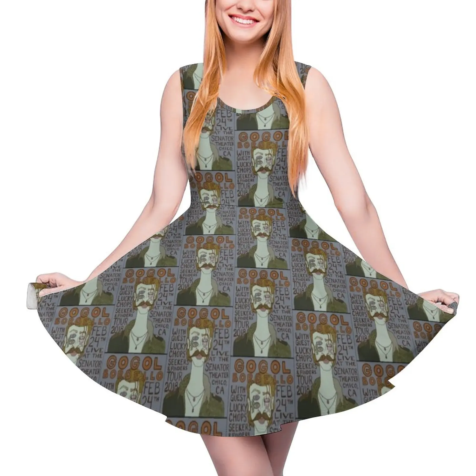 

Gogol Bordello Concert Round Neck Dress birthday dress for women long dress women summer Dresses gala