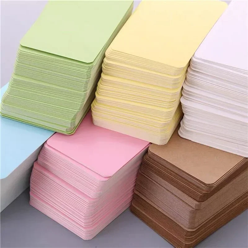 100pcs/box Kraft Paper Card Color Blank Business Card Message Thank You Cards Writing Cards Label Bookmark Learning Card 2