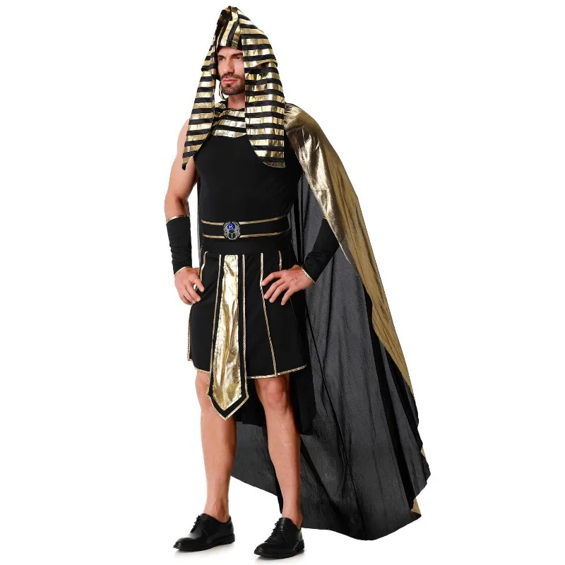 Adult Egyptian Pharaoh Costume Egyptian Cleopatra Cosplay Dress Halloween Greek Roman Queen King Cosplay Clothes Carnival Outfit