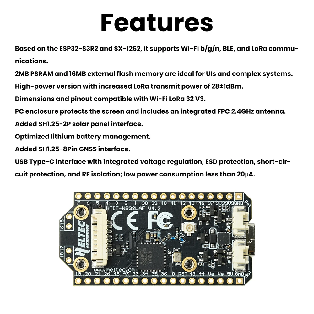 WiFi LoRa 32 V4 ESP32 Bluetooth WIFI Entwicklungsboard ESP32-S3R2 Energiesparendes IoT-Board 0,96-Zoll OLED-Bildschirm für Intelligente Industrieanwendungen – Detail 14