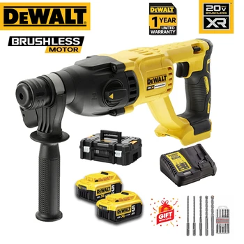 Dewalt-로터리 해머 드릴 키트 DCH133M2/M1, 리튬 배터리 포함, 브러시리스 모터, 충전식 무선 전동 공구 DCH133