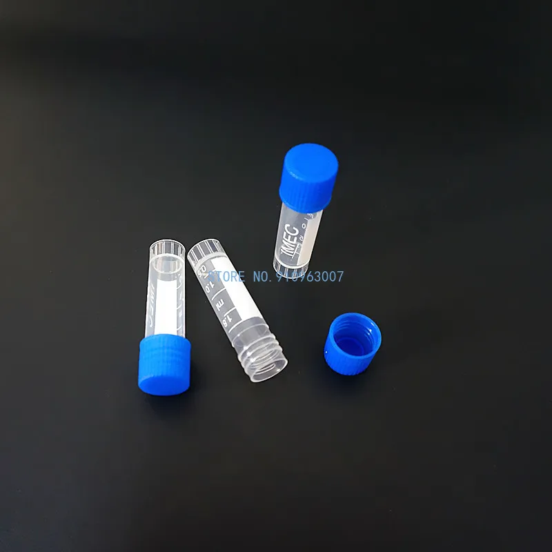 500pcs/lot 1.8ml(2ml) cryovial Cryopreservation tube Cryogenic Vials Plastic reagent bottle with Silica gel washer