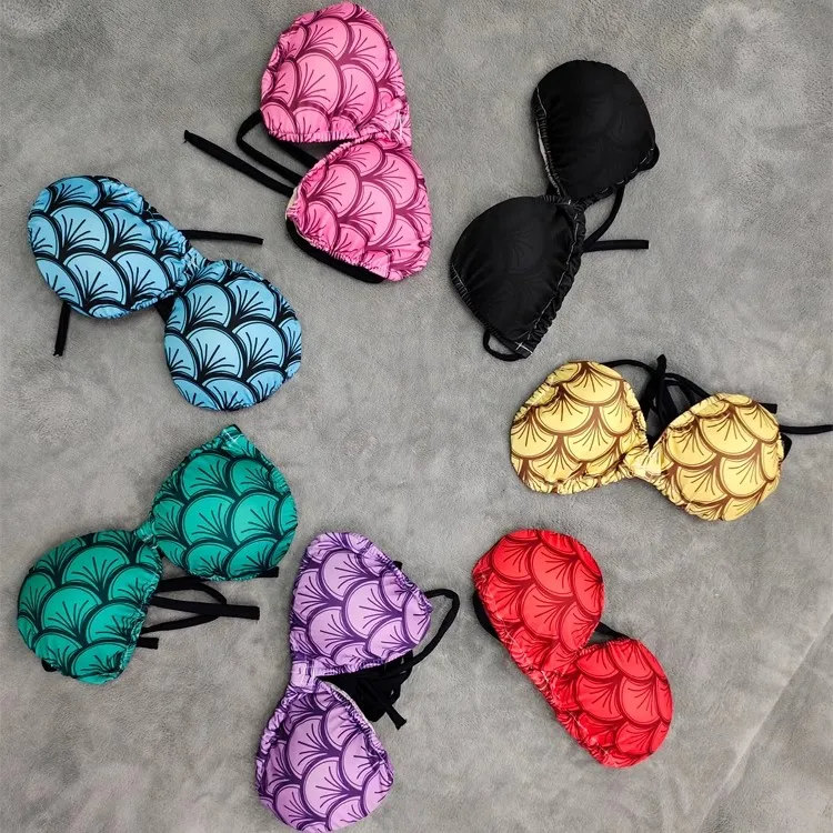 

Корсет бикини в виде рыбьей чешуи, красивый костюм для выступлений с рыбьим хвостом, сексуальный купальник с глубоким V-образным вырезом для бара ssi