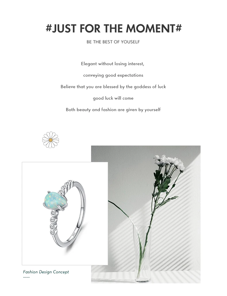 MODIAN Real 925 Sterling Silver Elegant Waterdrop Colorful Opal Finger Rings For Women Valentine Christmas Gift Fine Jewerly MODIAN Real 925 Sterling Silver Elegant Waterdrop Colorful Opal Finger Rings For Women Valentine Christmas Gift Fine Jewerly