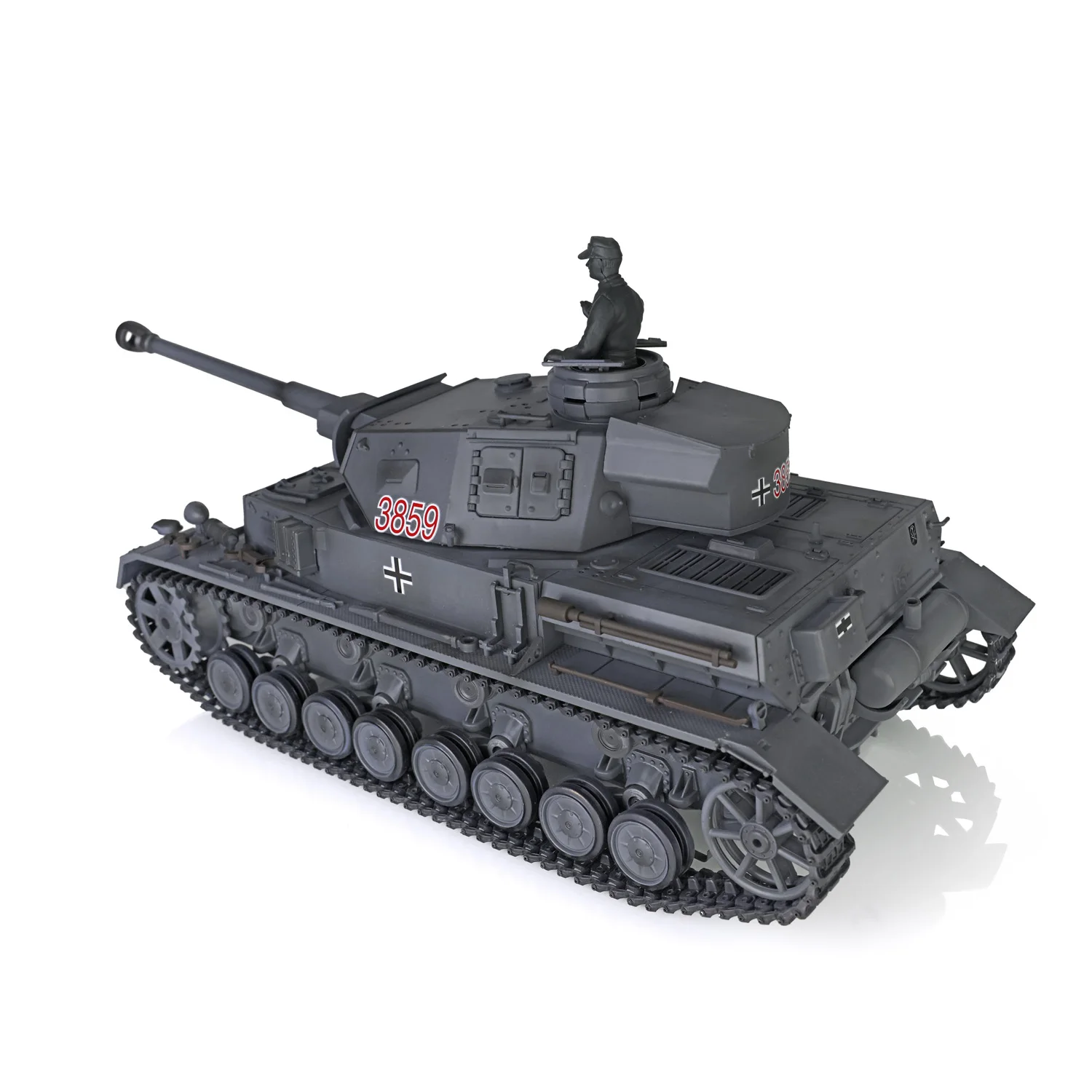 2.4G Henglong 1/16 7.0 Panzer IV F2 RC Tank 3859 FPV 360° Turret Steel Gearbox Speaker BB Pellets Smoke Unit Infrared TH17413 3