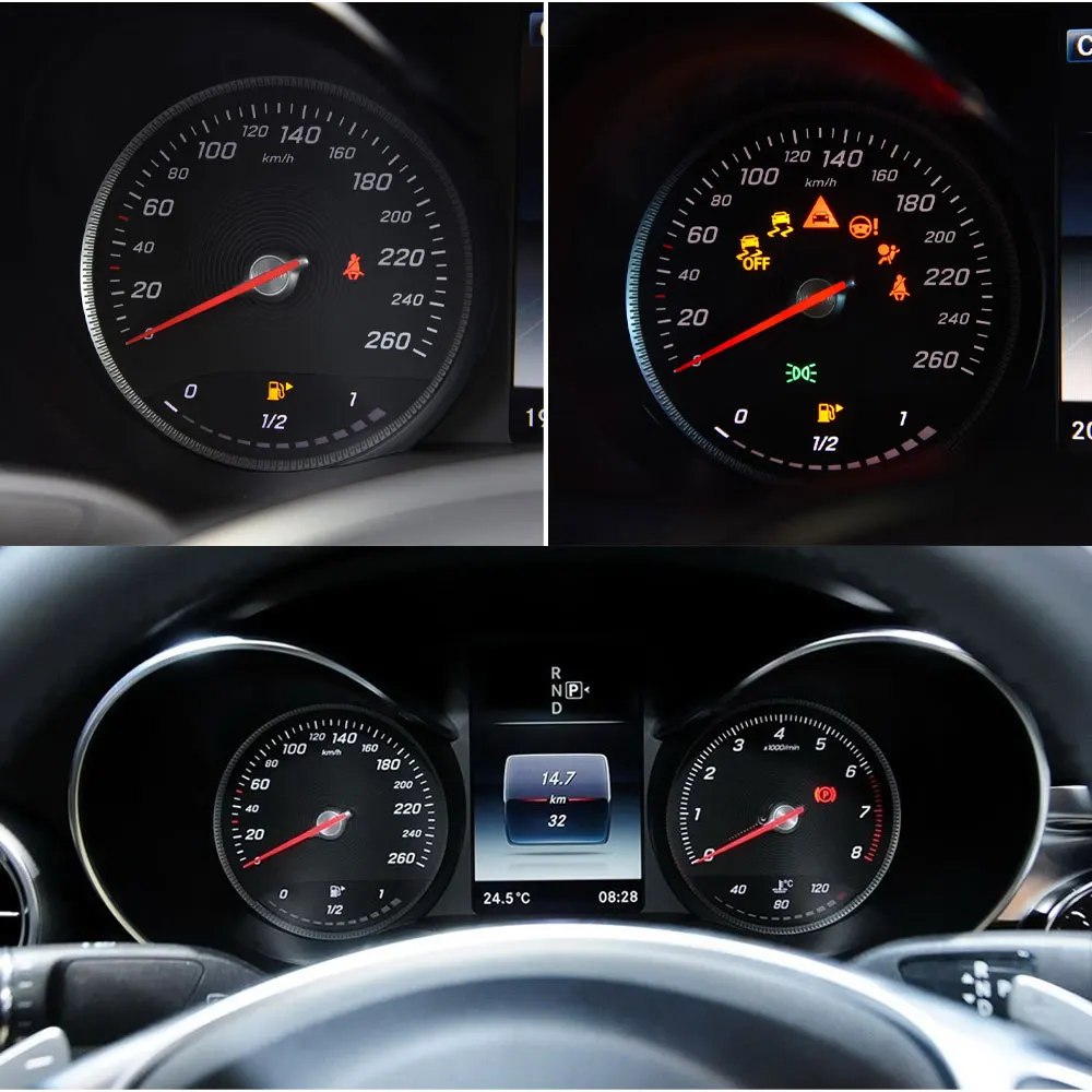 Interior Front Dash Speedometer Kilometer Decals Sticker For Mercedes BENZ GLC C Class W253 W205 C200 C300 C350 GLC260 GLC300