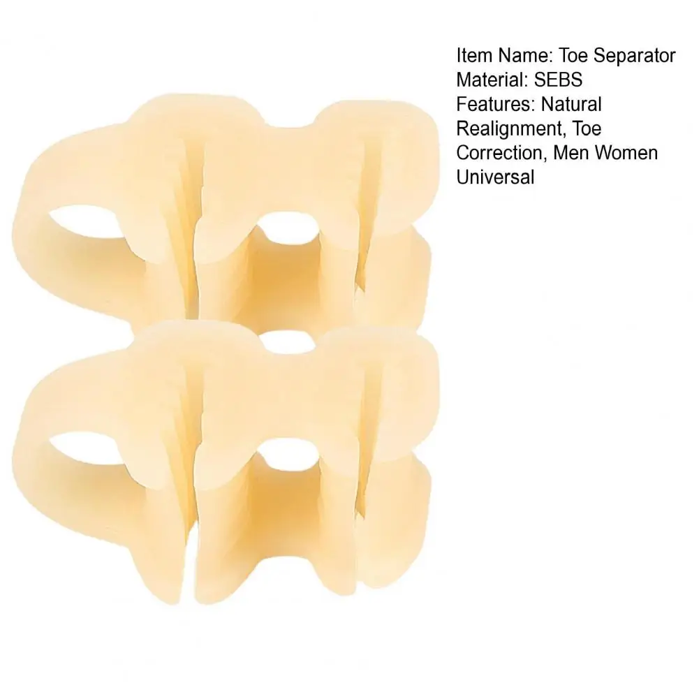 1 Pair 6cm Toe Separator With 2 Loop Orthopedic Bunion Valgus Hammertoe Corrector Foot Alignment Overlapping Toe Spacer Hammer