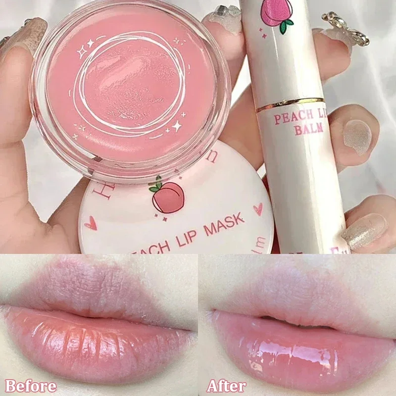 

Moisturizing Jelly Lip Mask Peach Grape Lip Balm Hydration Reduce Lip Lines Anti-cracking Change Color Lipstick Makeup Cosmetics