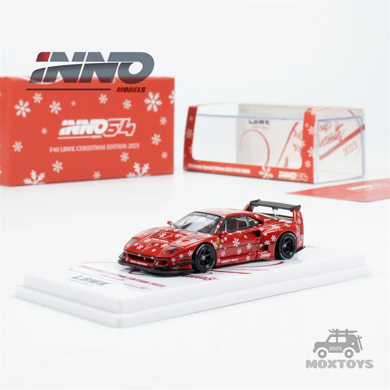 

INNO 1:64 LBWK F40 X‘MAS 2023 Specia Edition Red Diecast Model Car